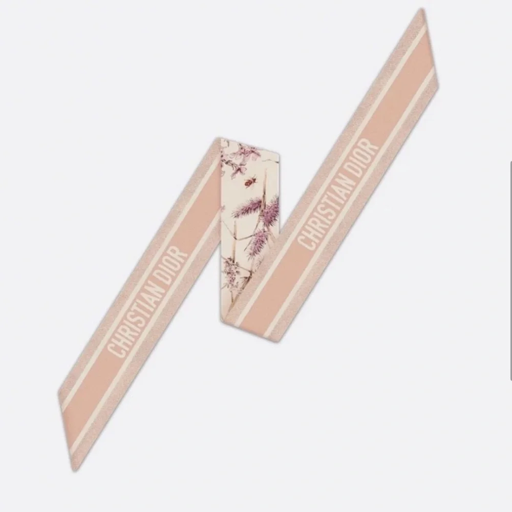 Dior Pink and Cream Silk Scarf